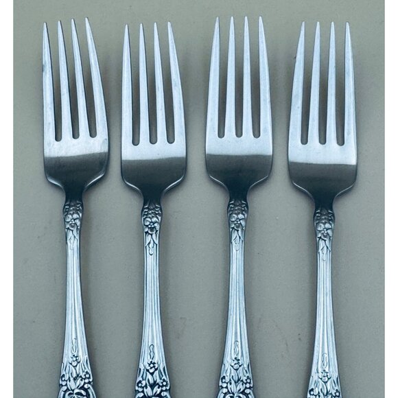 4 Oneida OCO WORDSWORTH Forks USA Glossy Stainless Steel Flatware - Picture 6 of 7